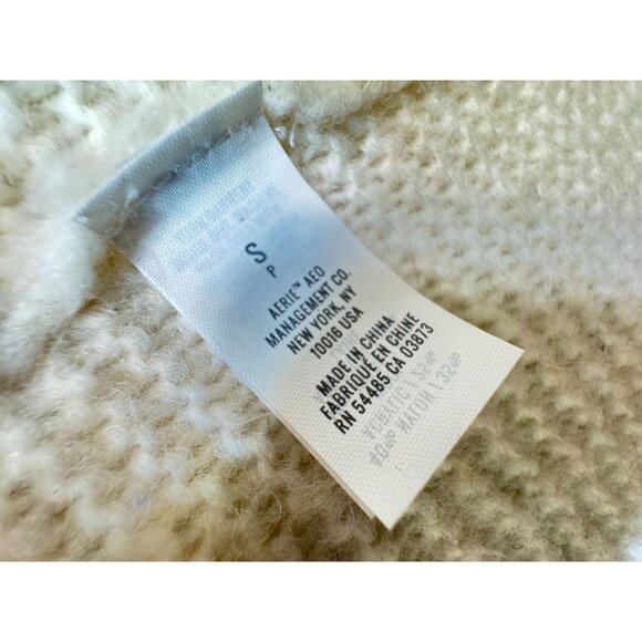 Aerie Womens Open-Front Knit Cardigan Sweater Size S Ivory Long Sleeves Casual - Picture 3 of 10